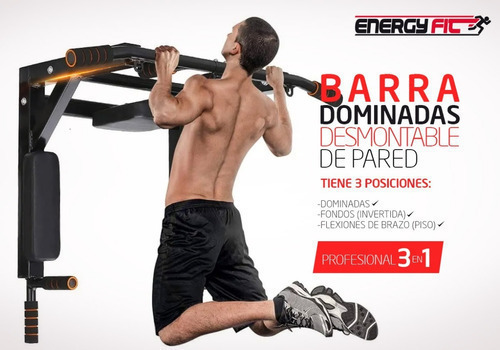 Barra Dominadas Desmontable 300kg Multifuncional Energy Fit