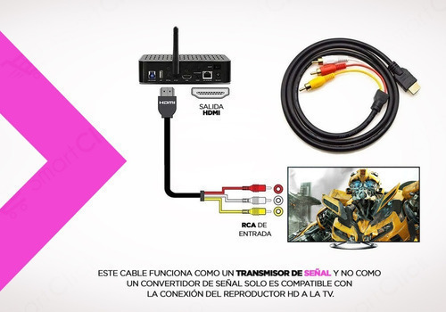 Cable HDMI a 3 RCA Adaptador Video Macho 1.5m