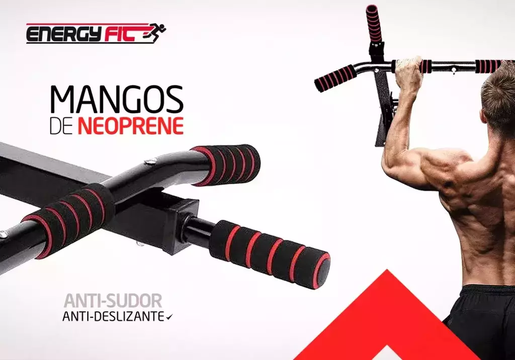 Barra Dominadas Pared Crossfit 200kg Triple Gancho