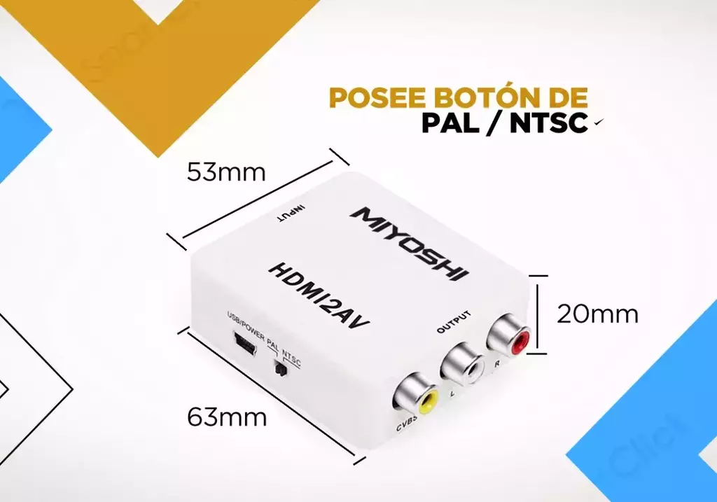 Conversor HDMI a RCA 1080p para TV Tubo Adaptador