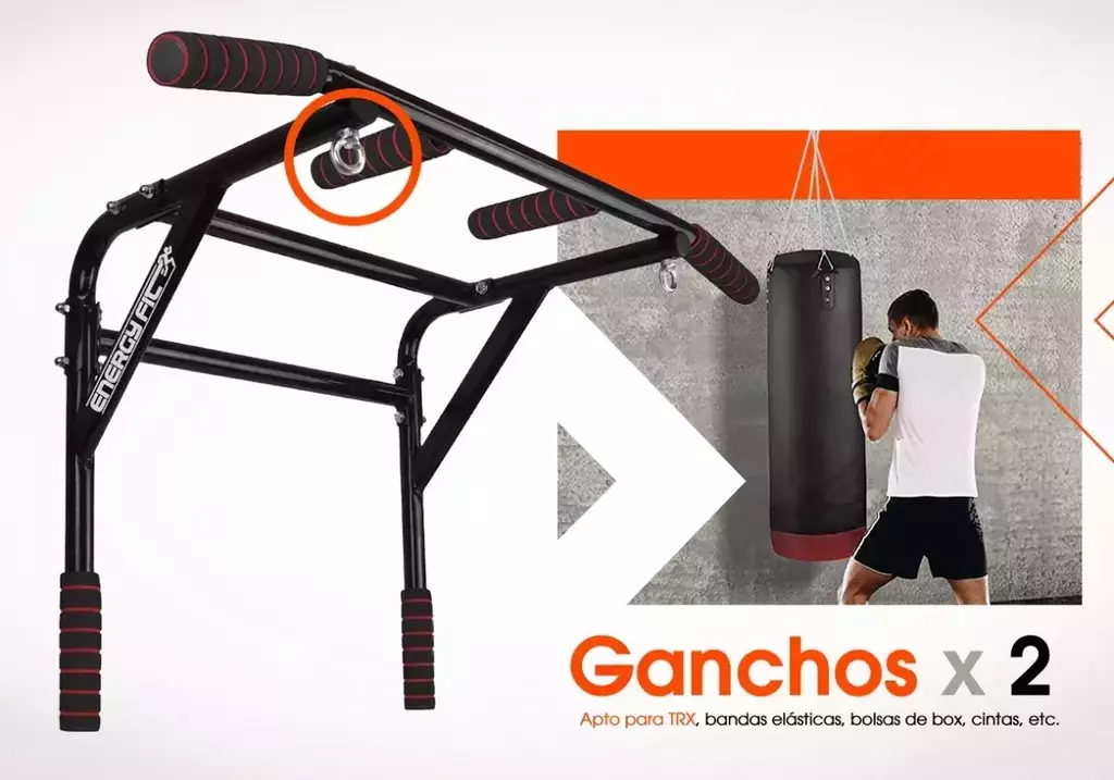 Barra Dominadas 2 en 1 Desmontable para Gimnasio