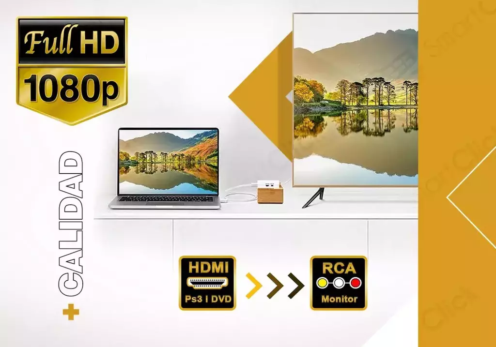 Conversor HDMI a RCA 1080p para TV Tubo Adaptador