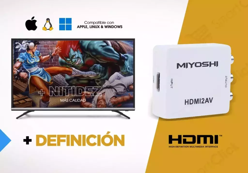Conversor HDMI a RCA 1080p para TV Tubo Adaptador