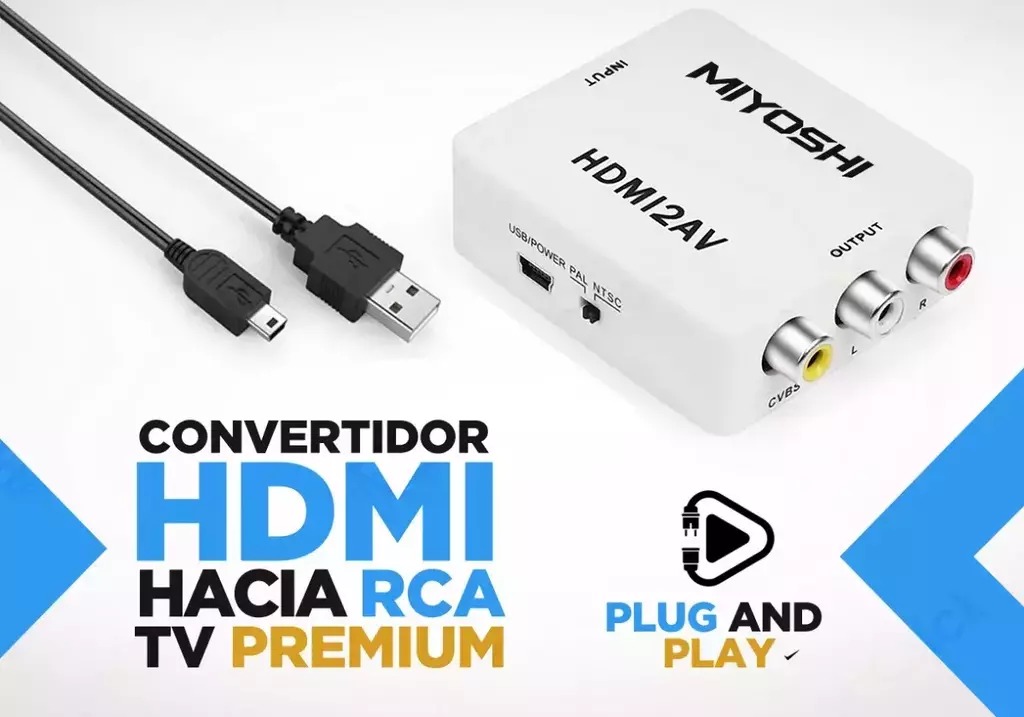 Conversor HDMI a RCA 1080p para TV Tubo Adaptador