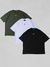 PACK 3 Camisetas Oversized "Sol" - Preta/Verde/Branca