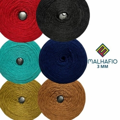 Fio Náutico Premium MALHAFIO-3mm-100% poliéster-500g-Aprox. 540mts