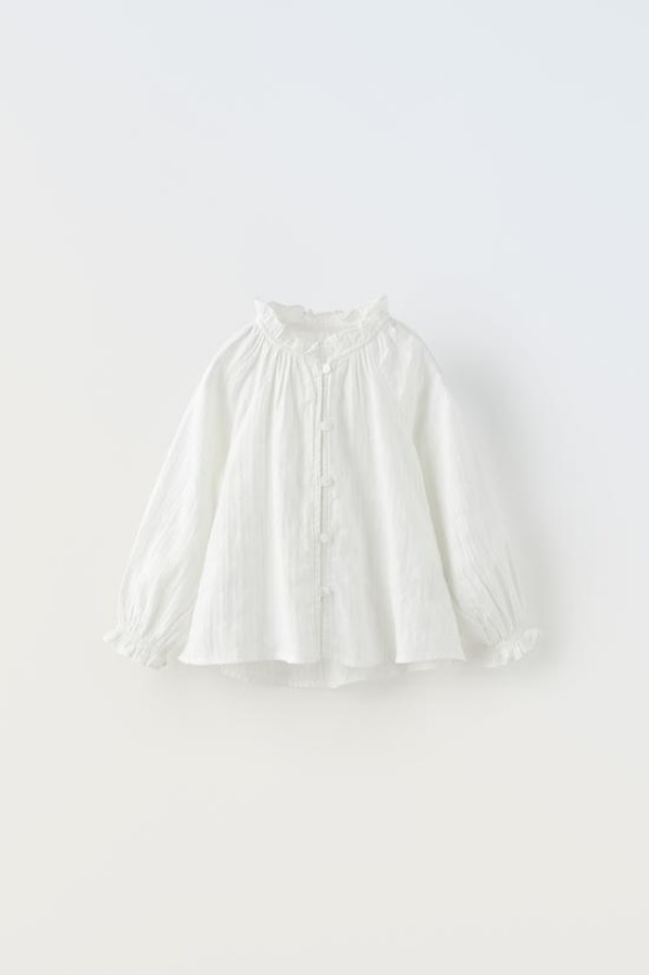 Camisa cuello Blanca ZARA Ama Kids Boutique