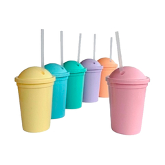 Vasos Plasticos Milshake Colores Pasteles x 35 Unidades