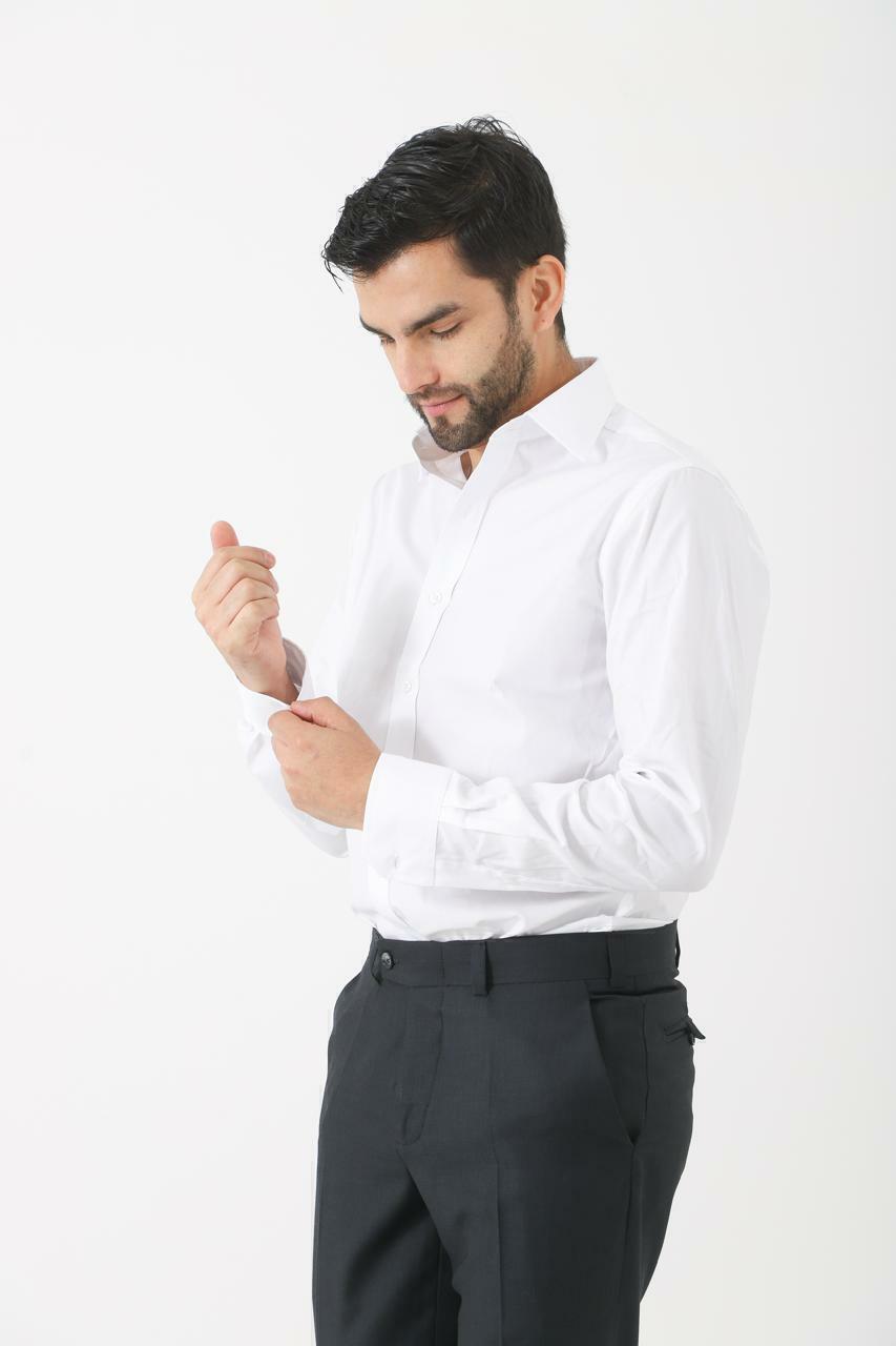 Camisa Blanca Slim Fit Xsos Importada de Algodon