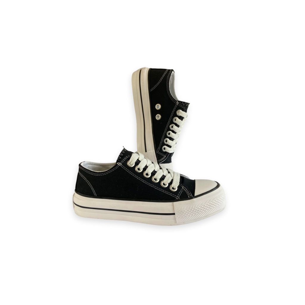Zapatillas lona plataforma negra hotsell