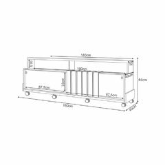 Rack Ripa c/ 02 Portas de Correr - 1,80, Padrao - Cinamomo / Off White - comprar online