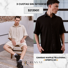 CAMISA OVERSIZE WAFFLE TELA PANAL - ¡OFERTA 2X1!