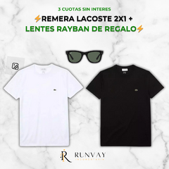 REMERA LACOSTE 2X1 + LENTES RAYBAN DE REGALO - ¡OFERTA IMPERDIBLE!