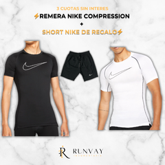 REMERA NIKE COMPRESSION 2X1 + SHORT NIKE DE REGALO - ¡OFERTA SOLO POR HOY!