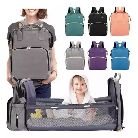 Mochila Maternal PREMIUM 3 en 1 Bolso Cuna y Cambiador