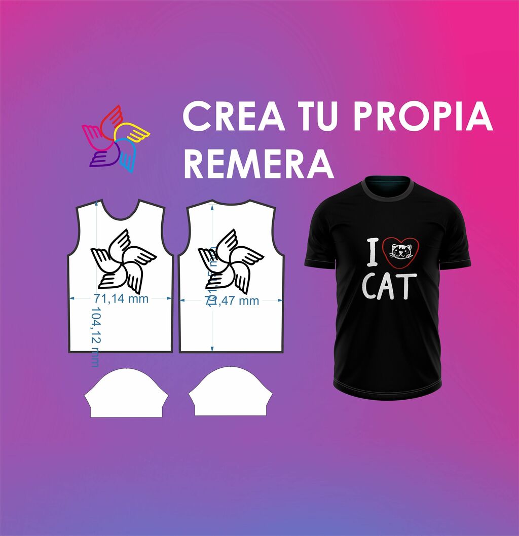 Molde digital remera adulto S al 4XL conectar