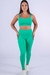 Conjunto Fitness Top Básico e Calça Básica Verde Texturizado