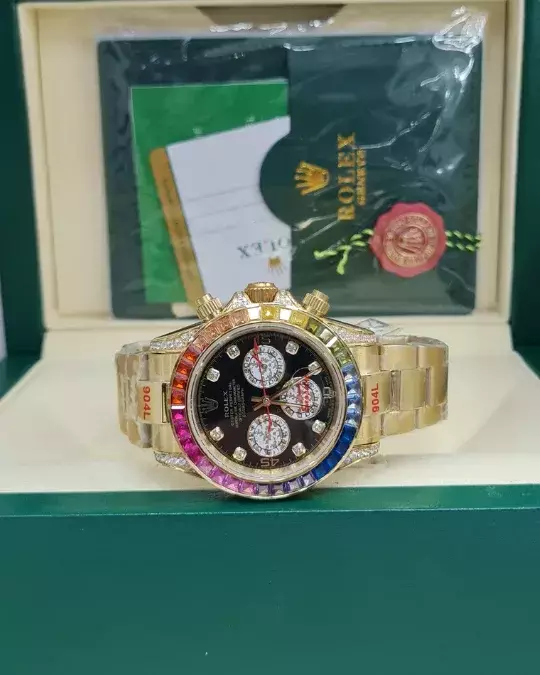 Rolex Daytona Dourado Preto Linha Suica