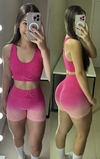 Short empina bumbum sem costura degradê rosa