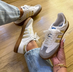 Adidas Samba Slim Branco/Ouro - comprar online