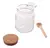 Kit 2 Pote De Vidro Tampa Rolha E Colher 250ml Frasco - Aspen Decor