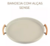 Imagem do Bandeja Servir Decorativa Redonda Metal Bambu