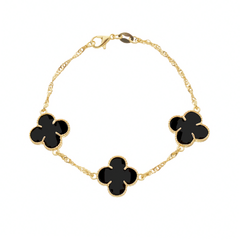 Pulseira Trevo Zircônias Negras - comprar online