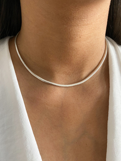 Choker Malha, banhada a Prata - comprar online