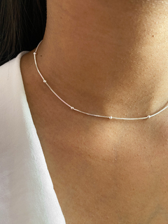 Choker bolinha, banhada a Prata - comprar online