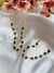 Kit Dourado Chocker e Pulseira Cristal Preto