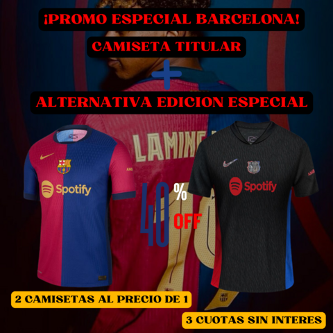 PROMO CULE CAMISETA TITULAR ALTERNATIVA BARCELONA OFERTA 2X1