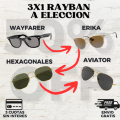 ¡¡OFERTA 3X1!! - LENTES RAYBAN WAYFARER - ERIKA - AVIATOR Y HEXAGONALES - comprar online