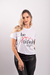 Camiseta feminina branca Be youtiful uzzy t-shirt.