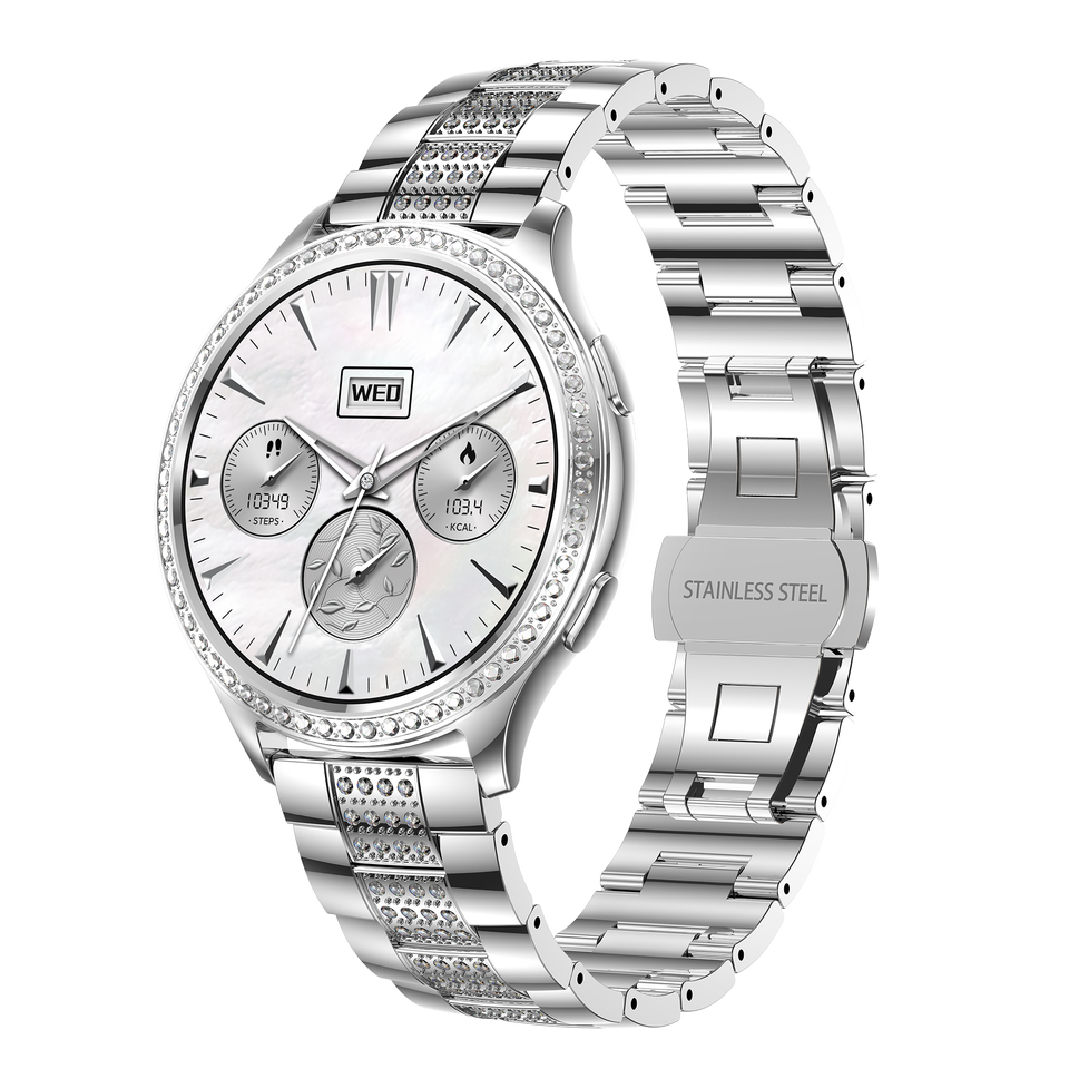 Reloj inteligente mujer plateado sale