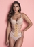 Corset Waist Cincher Aerial Straps em Tela Mostarda