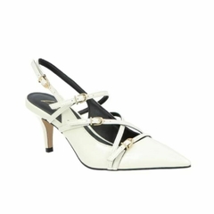 Scarpin Salto Medio Slingback Fivelas Gelo Luiza Barcelos 12480046