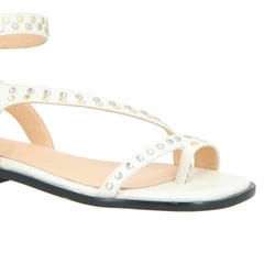 Sandália Rasteira Couro Off White Luiza Barcelos 13800008 - loja online