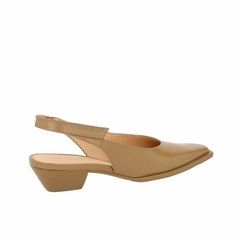 Scarpin Slingback Baixo Couro Bege Luiza Barcelos 13830003 na internet