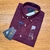 Camisa Social PRL Vinho FAB03 Oxford Color Manga Curta