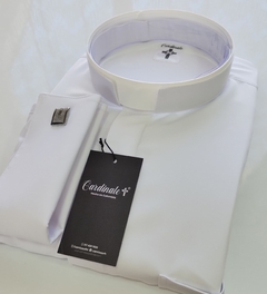 Camisa Sacerdotal - Color Blanco - Seda Lisa - (c5_seda)