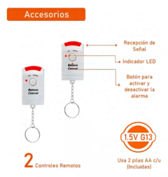 Imagen de ¡ALARMA DOMICILIARIA INALÁMBRICA - SENSOR DE MOVIMIENTOS SIRENA Y 2 CONTROLES!