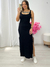 Vestido Longo Regata Canelado Preto 23321