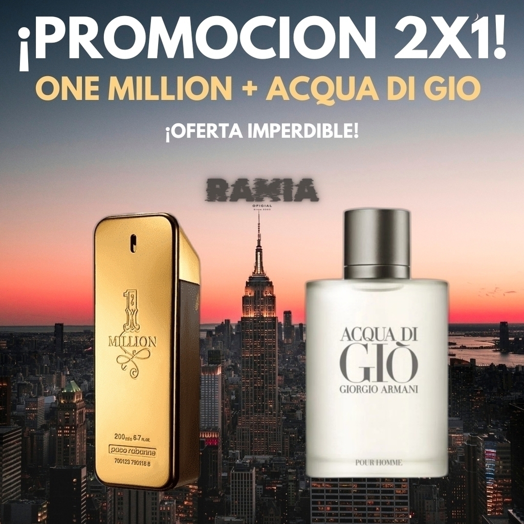 2 PERFUMES AL PRECIO DE 1 PERFUME ONE MILLION EDP 100ML ACQUA DI GIO EDT