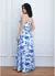 VESTIDO LONGO FENDA FLORAL BLUE