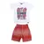 CONJUNTO INFANTIL MENINO CAMISETA BRANCA COM SKATE E BERMUDA TACTEL - PREMIUM