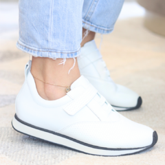 Tênis Slip On Couro Branco