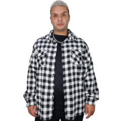 Camisão Flanelado Xadrez Preto e Branco