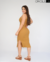 VESTIDO MIDI GOLA ALTA - OCRE na internet