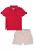 CAMISA POLO MC E BERMUDA VERMELHO 75214 - comprar online