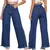 Calça Jeans Feminina Cintura Alta Wide Leg Com Bolso